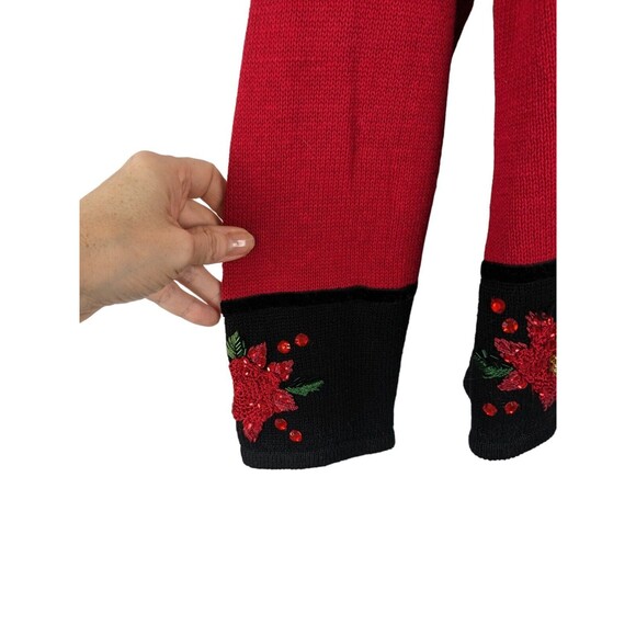Tiara International Christmas Collection Poinsettia Cardigan Women's Sz XL EUC - Picture 12 of 12
